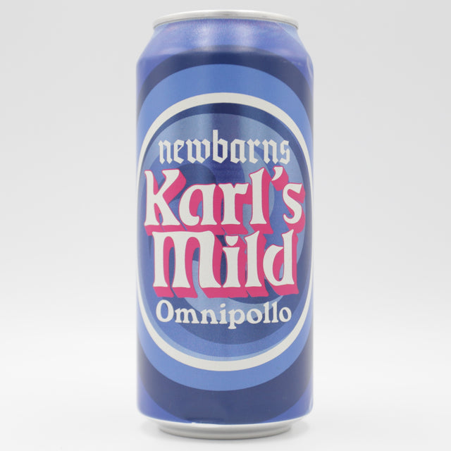 This is a can of Newbarns / Omnipollo - Karl's Mild - 5.3% (440ml). It is a Traditional English Ale craft beer available to buy from Ghost Whale, voted London's best craft beer shop.