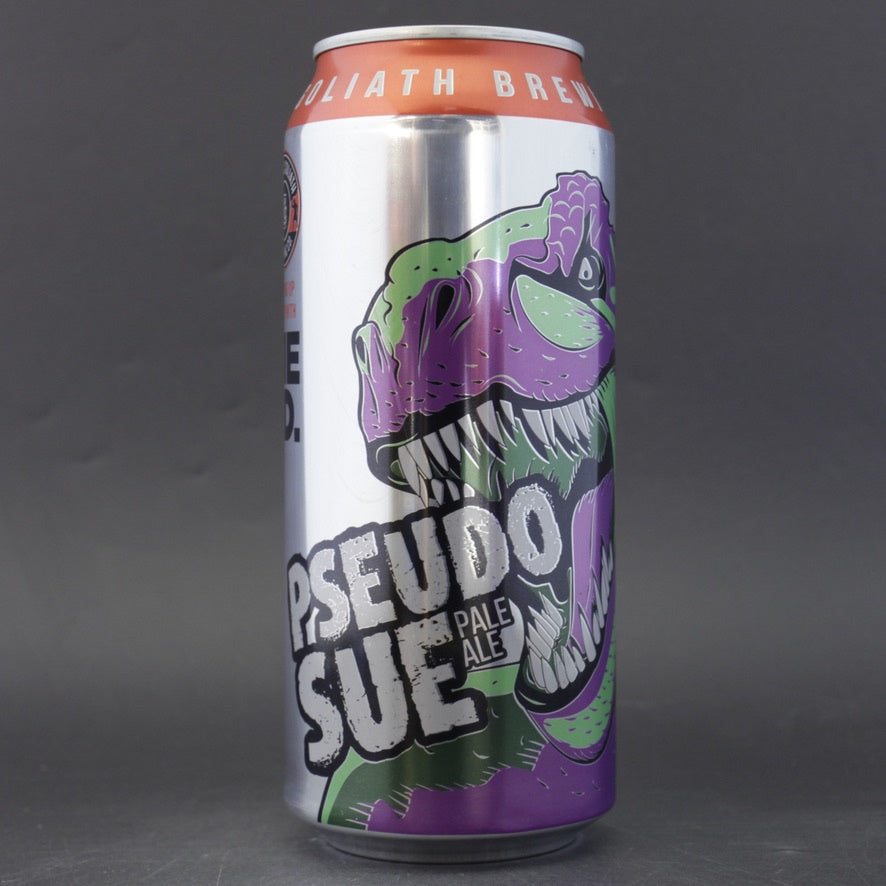 This is a can of Toppling Goliath - Pseudo Sue - 5.8% (473ml). It is a Pale Ale craft beer available to buy from Ghost Whale, voted London's best craft beer shop.