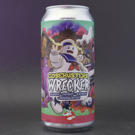 This is a can of Staggeringly Good - Gosebusters Wrecker - 7% (440ml). It is a Sour craft beer available to buy from Ghost Whale, voted London's best craft beer shop.