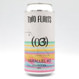 This is a can of Two Flints - Parallel #3 - 8% (440ml). It is a Double IPA craft beer available to buy from Ghost Whale, voted London's best craft beer shop.