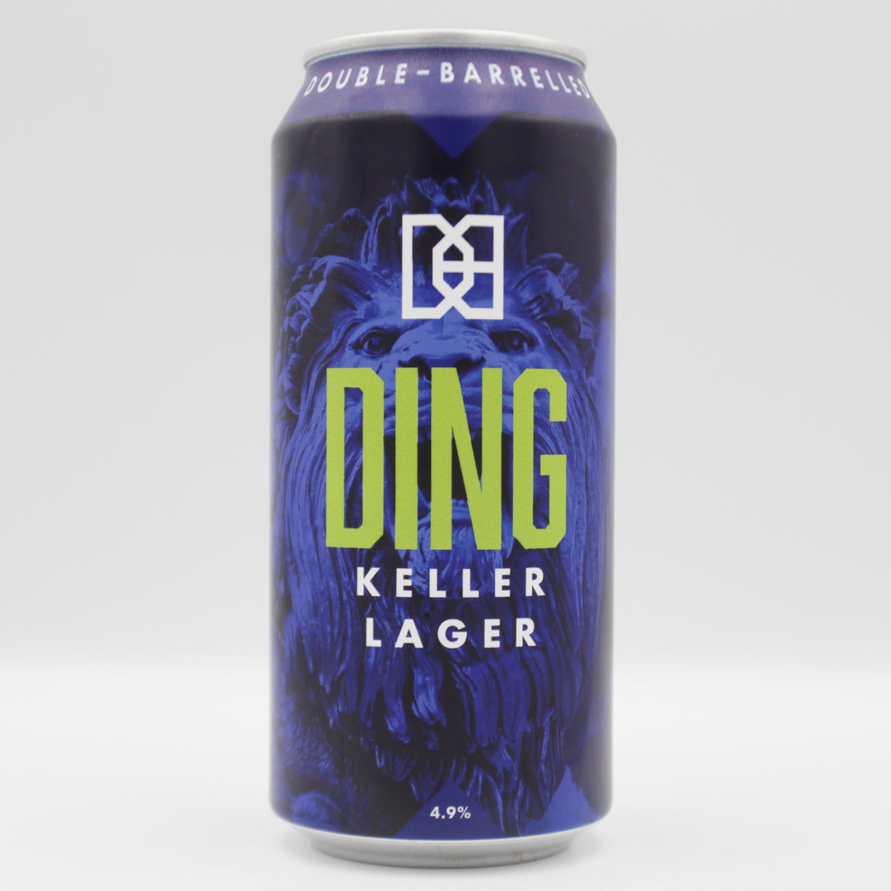 This is a can of Double Barrelled - Ding - 4.9% (440ml). It is a Lager / Pilsner / Kölsch craft beer available to buy from Ghost Whale, voted London's best craft beer shop.