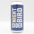This is a can of Nightingale - Night Bird - 4.9% (440ml). It is a  craft cider available to buy from Ghost Whale, voted London's best craft beer shop.