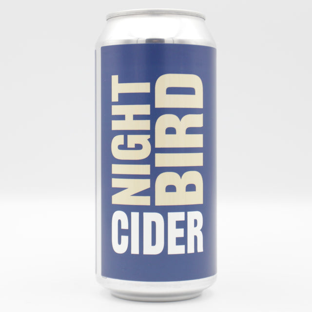 This is a can of Nightingale - Night Bird - 4.9% (440ml). It is a  craft cider available to buy from Ghost Whale, voted London's best craft beer shop.