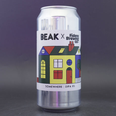 This is a can of Beak Brewery / Fidens - Somewhere - 8% (440ml). It is a Double IPA craft beer available to buy from Ghost Whale, voted London's best craft beer shop.