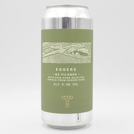 This is a can of Track - Eggers - 5% (440ml). It is a Lager / Pilsner / Kölsch craft beer available to buy from Ghost Whale, voted London's best craft beer shop.