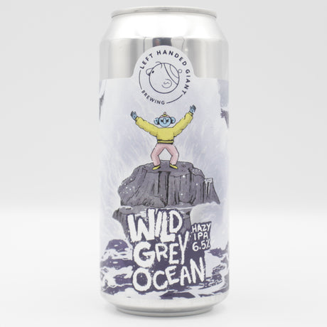 This is a can of Left Handed Giant - Wild Grey Ocean - 6.5% (440ml). It is a IPA craft beer available to buy from Ghost Whale, voted London's best craft beer shop.