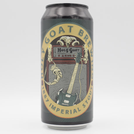 This is a can of Holy Goat - 1987 Imperial Stout - 8.4% (440ml). It is a Imperial Stout / Porter craft beer available to buy from Ghost Whale, voted London's best craft beer shop.
