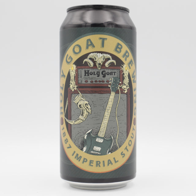 This is a can of Holy Goat - 1987 Imperial Stout - 8.4% (440ml). It is a Imperial Stout / Porter craft beer available to buy from Ghost Whale, voted London's best craft beer shop.