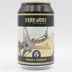 This is a can of Bearwood / Emperor's - Beggar's Speedway - 13% (330ml). It is a Imperial Stout / Porter craft beer available to buy from Ghost Whale, voted London's best craft beer shop.
