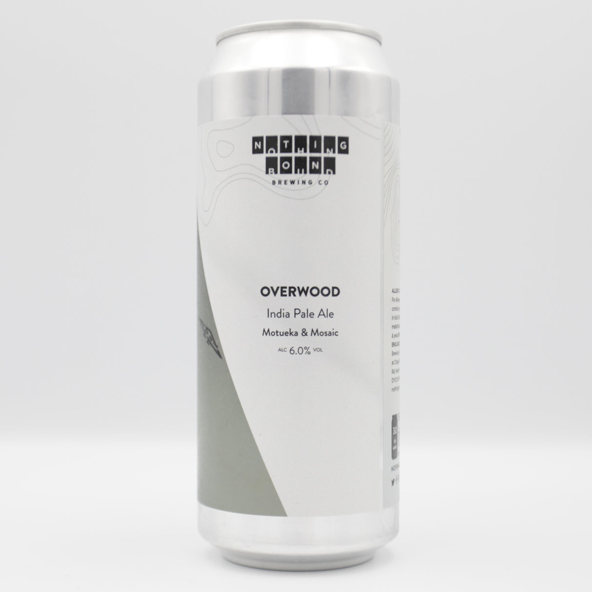 This is a can of Nothing Bound - Overwood - 6% (500ml). It is a IPA craft beer available to buy from Ghost Whale, voted London's best craft beer shop.