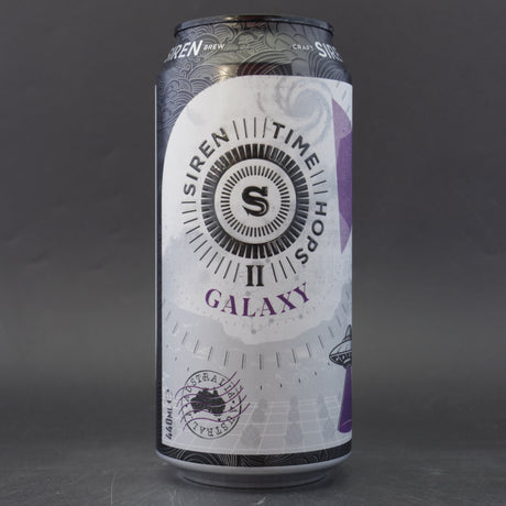 This is a can of Siren - Time Hops: Galaxy - 6.5% (440ml). It is a IPA craft beer available to buy from Ghost Whale, voted London's best craft beer shop.