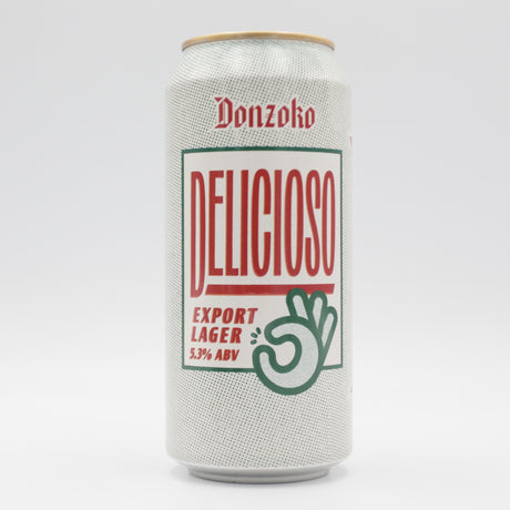 This is a can of Donzoko - Delicioso - 5.3% (440ml). It is a Lager / Pilsner / Kölsch craft beer available to buy from Ghost Whale, voted London's best craft beer shop.