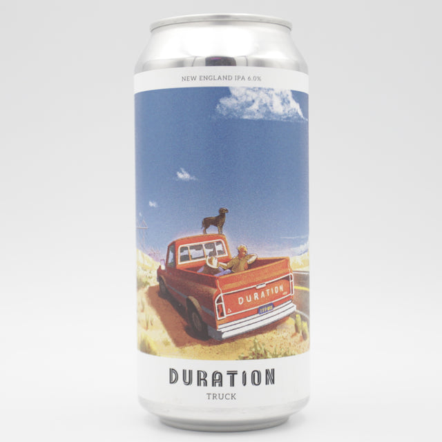 This is a can of Duration - Truck - 6% (440ml). It is a IPA craft beer available to buy from Ghost Whale, voted London's best craft beer shop.