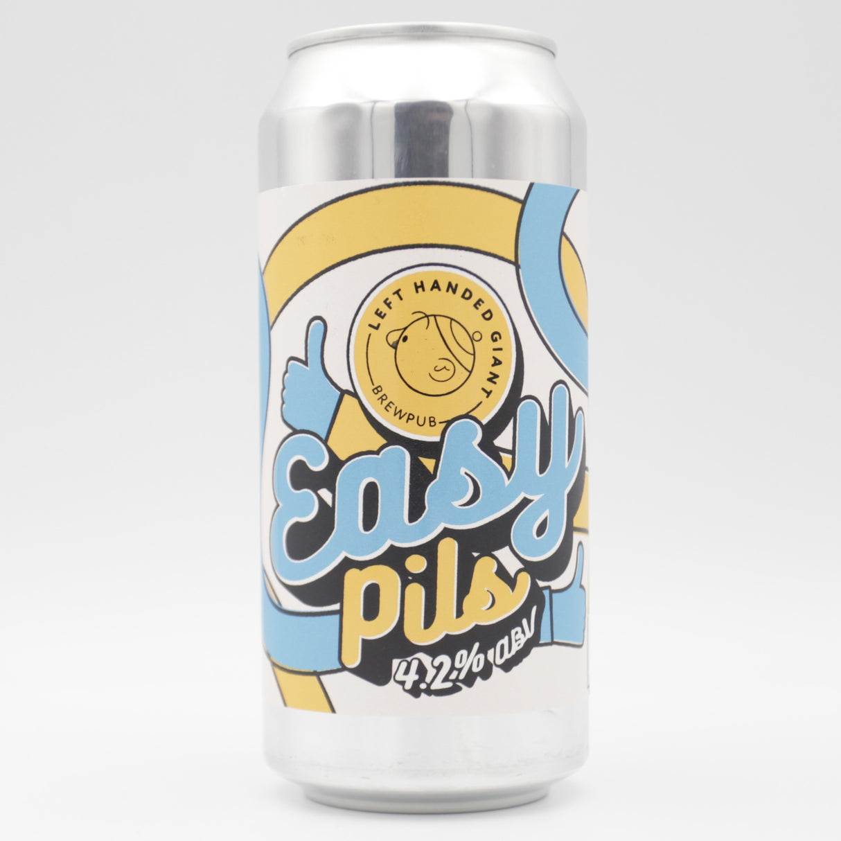 This is a can of Left Handed Giant - Easy Pils - 4.2% (440ml). It is a Lager / Pilsner / Kölsch craft beer available to buy from Ghost Whale, voted London's best craft beer shop.