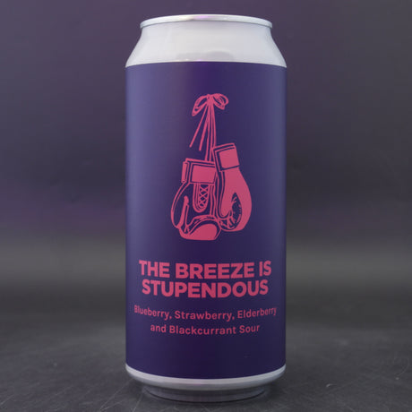 This is a can of Pomona Island - The Breeze Is Stupendous - 5% (440ml). It is a Sour craft beer available to buy from Ghost Whale, voted London's best craft beer shop.