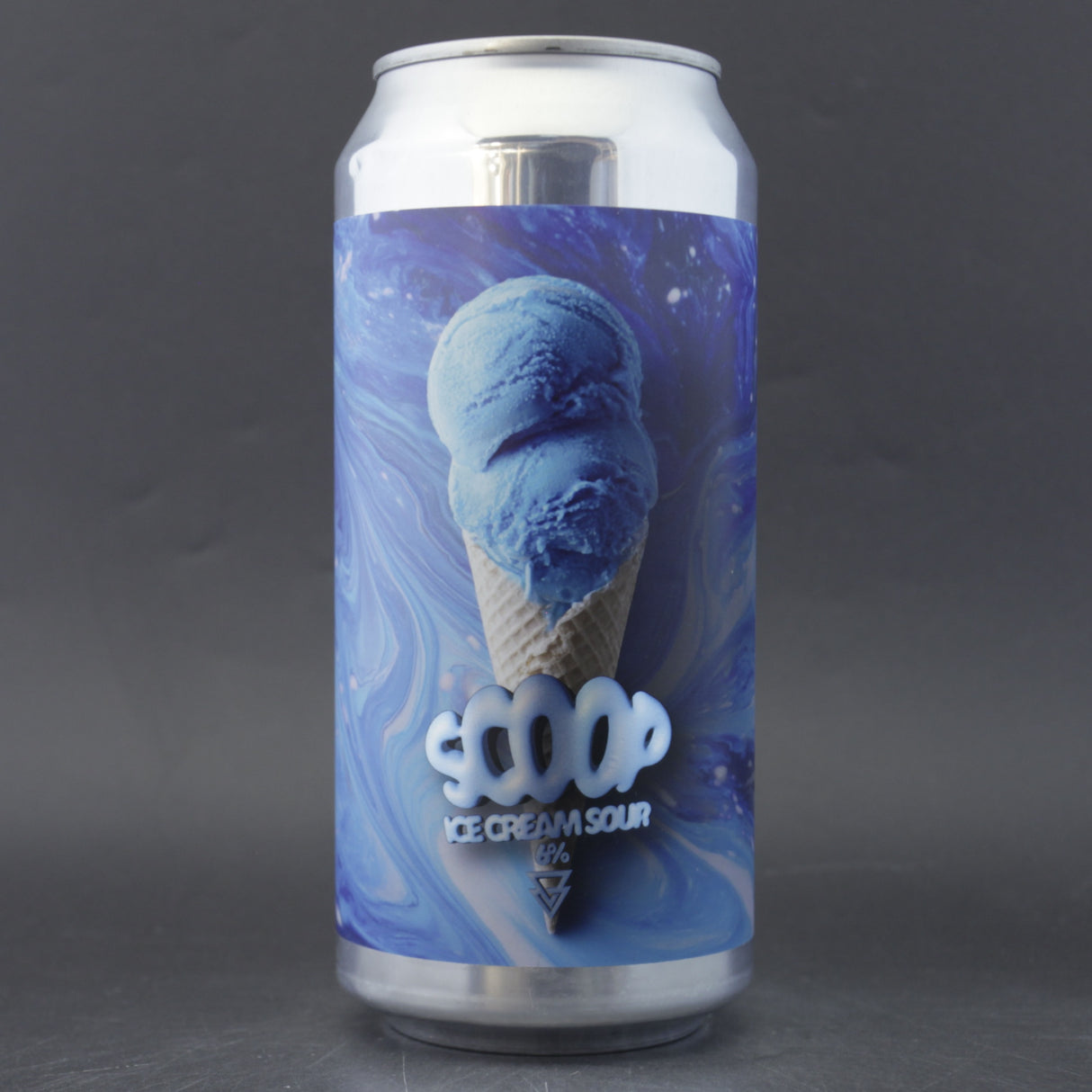 This is a can of Azvex - Scoop: Blue Raspberry Ice Cream Sour - 6% (440ml). It is a Sour craft beer available to buy from Ghost Whale, voted London's best craft beer shop.
