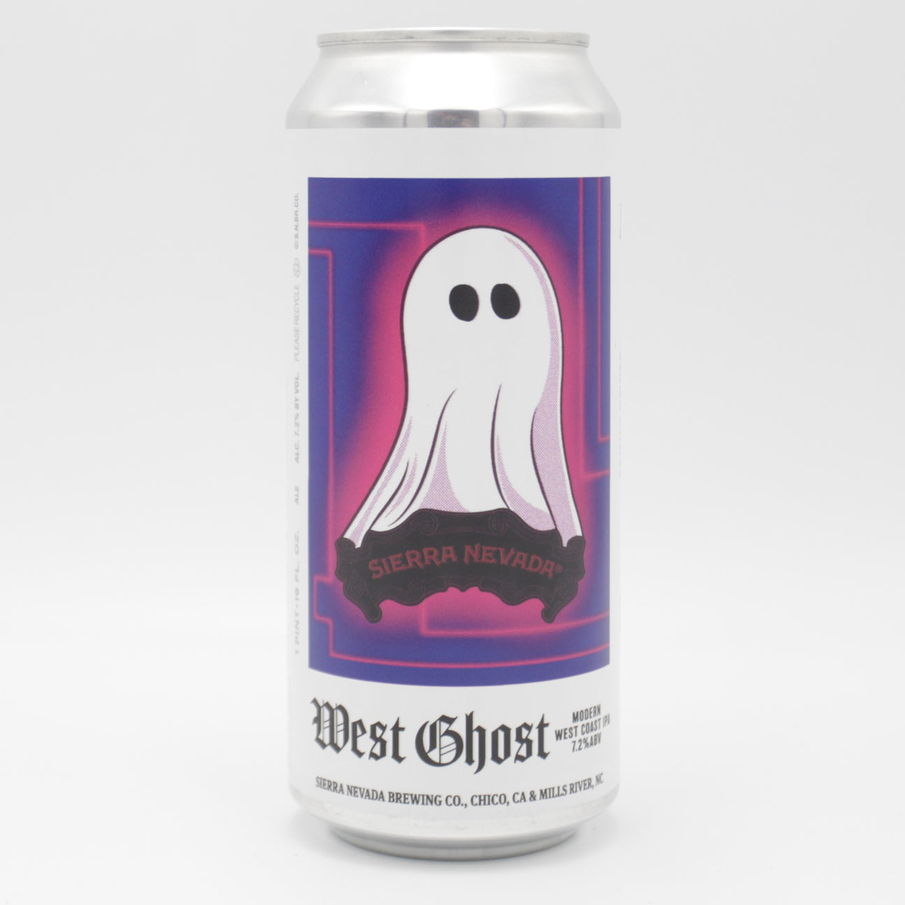 This is a can of Sierra Nevada - West Ghost IPA - 7.2% (473ml). It is a IPA craft beer available to buy from Ghost Whale, voted London's best craft beer shop.