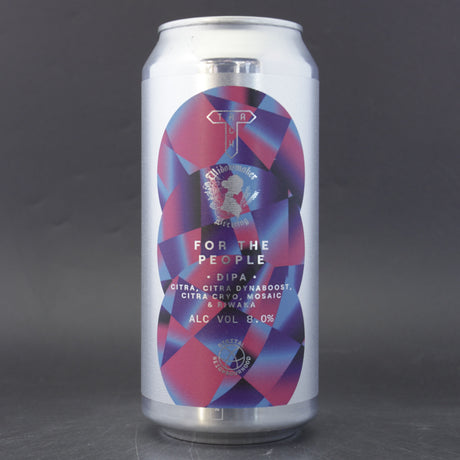 This is a can of Track / Widowmaker - For The People - 8% (440ml). It is a Double IPA craft beer available to buy from Ghost Whale, voted London's best craft beer shop.