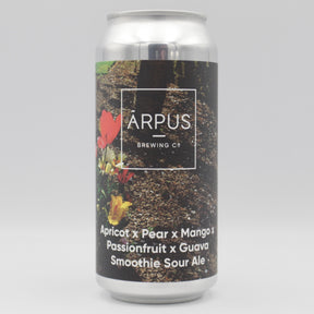 This is a can of Arpus Brewing Co - Apricot x Pear x Mango x Passionfruit x Guava Smoothie Sour - 4.5% (440ml). It is a Sour craft beer available to buy from Ghost Whale, voted London's best craft beer shop.