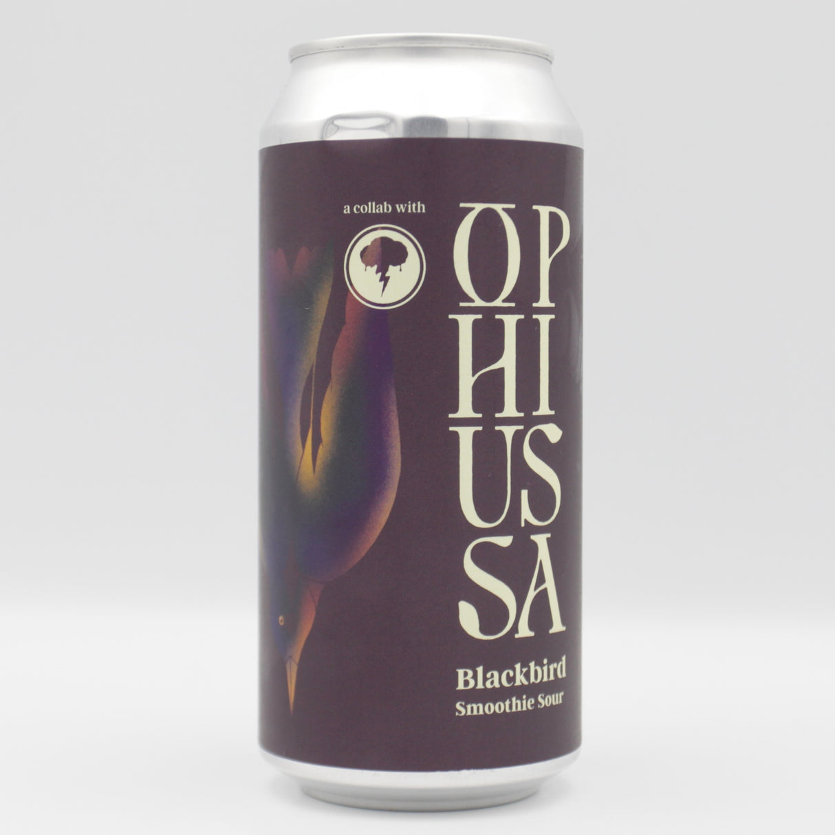 This is a can of Ophiussa / Salama Brewing Co - Blackbird - 5% (440ml). It is a Sour craft beer available to buy from Ghost Whale, voted London's best craft beer shop.