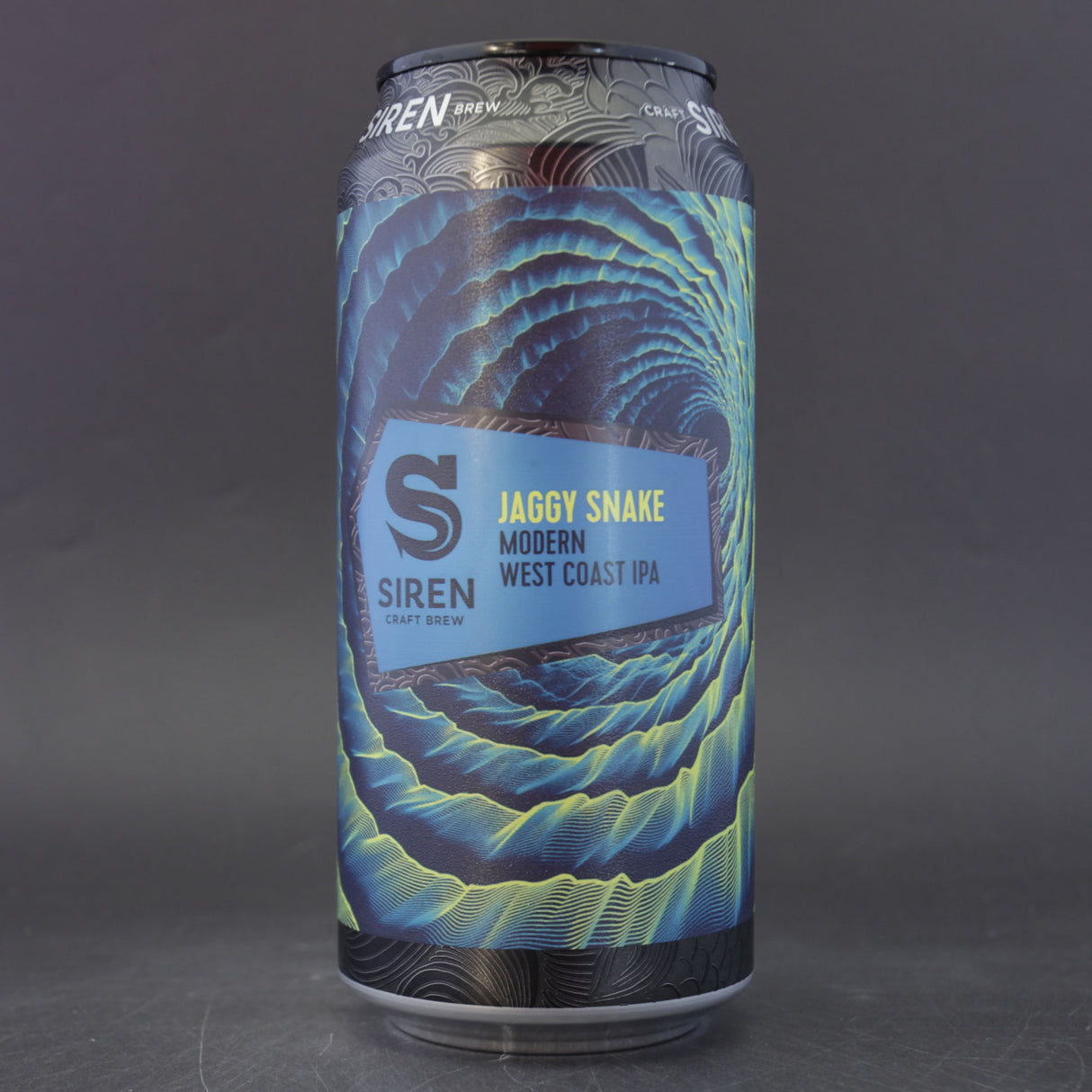 This is a can of Siren - Jaggy Snake - 7% (440ml). It is a IPA craft beer available to buy from Ghost Whale, voted London's best craft beer shop.