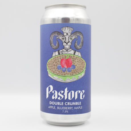 This is a can of Pastore - Double Crumble - 7.5% (440ml). It is a Sour craft beer available to buy from Ghost Whale, voted London's best craft beer shop.