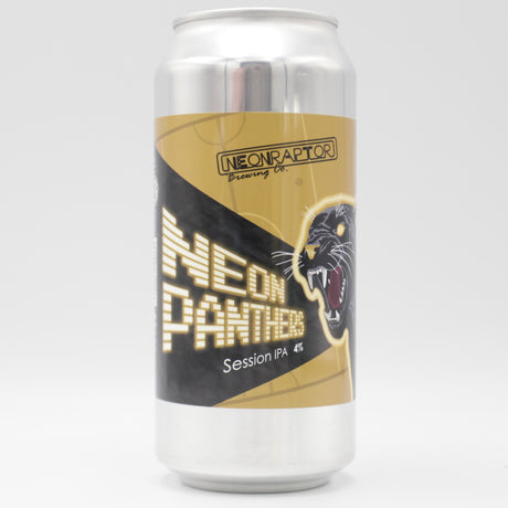 This is a can of Neon Raptor - Neon Panthers - 4% (440ml). It is a Session IPA craft beer available to buy from Ghost Whale, voted London's best craft beer shop.