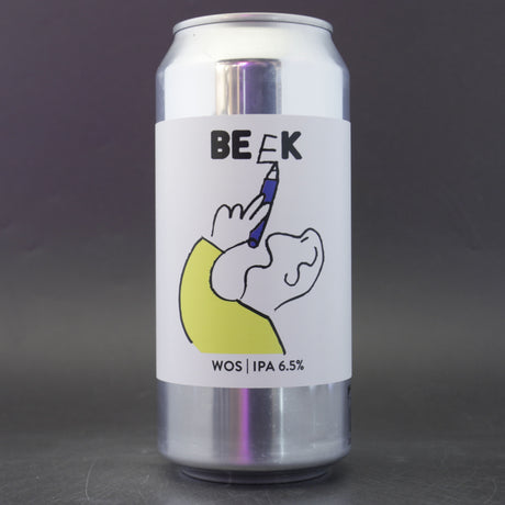 This is a can of Beak Brewery - Wos - 6.5% (440ml). It is a IPA craft beer available to buy from Ghost Whale, voted London's best craft beer shop.