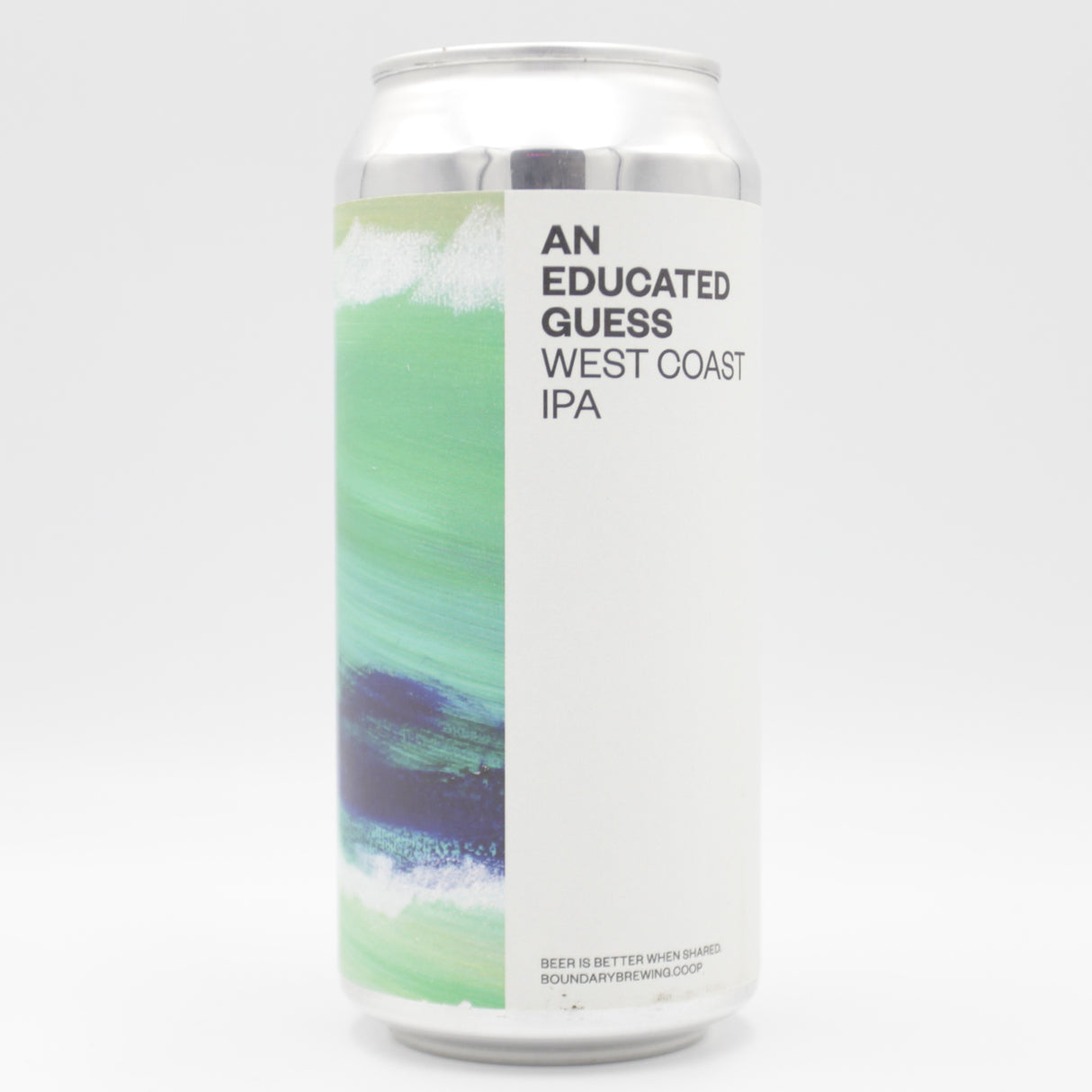 This is a can of Boundary - An Educated Guess - 6.8% (440ml). It is a IPA craft beer available to buy from Ghost Whale, voted London's best craft beer shop.