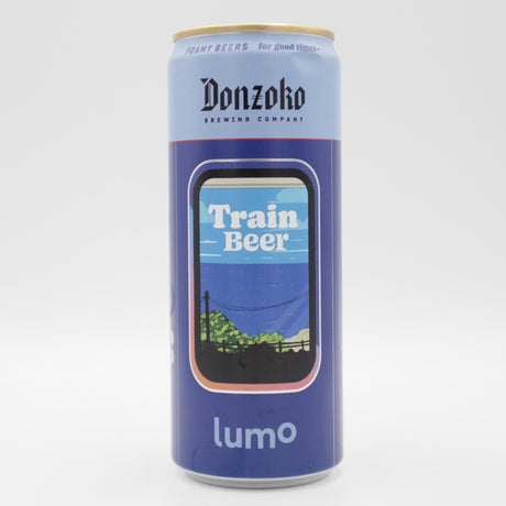 This is a can of Donzoko - Train Beer - 4.7% (330ml). It is a Pale Ale craft beer available to buy from Ghost Whale, voted London's best craft beer shop.