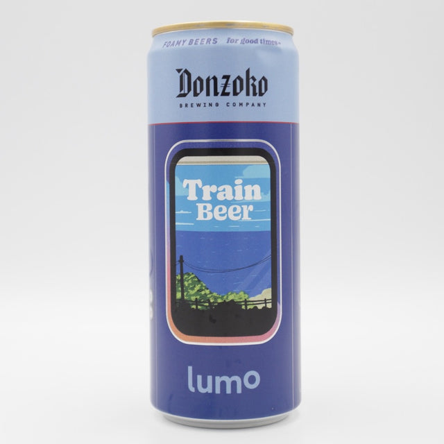 This is a can of Donzoko - Train Beer - 4.7% (330ml). It is a Pale Ale craft beer available to buy from Ghost Whale, voted London's best craft beer shop.