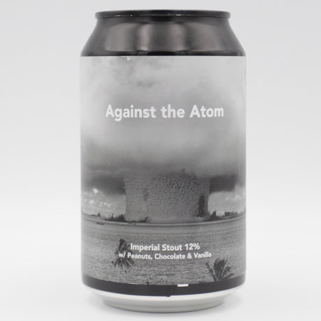 This is a can of Blackout / Rivington / Puhaste - Against The Atom - 12% (330ml). It is a Imperial Stout / Porter craft beer available to buy from Ghost Whale, voted London's best craft beer shop.