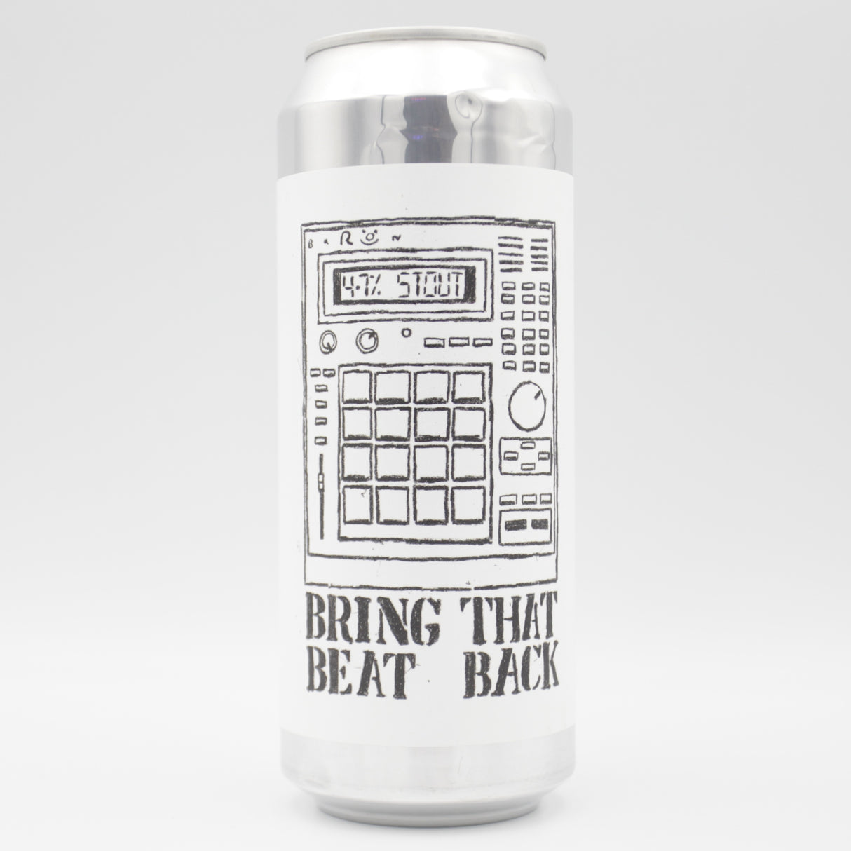 This is a can of Baron - Bring That Beat Back - 4.7% (500ml). It is a Stout / Porter craft beer available to buy from Ghost Whale, voted London's best craft beer shop.