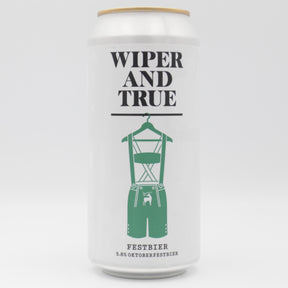 This is a can of Wiper And True - Festbier - 5.8% (440ml). It is a Lager / Pilsner / Kölsch craft beer available to buy from Ghost Whale, voted London's best craft beer shop.