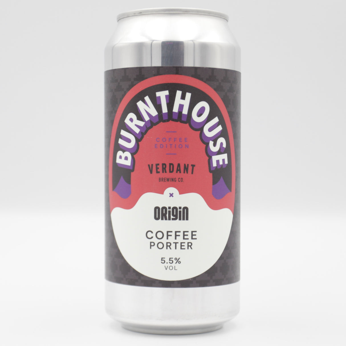 This is a can of Verdant - Coffee Burnthouse - 5.5% (440ml). It is a Stout / Porter craft beer available to buy from Ghost Whale, voted London's best craft beer shop.