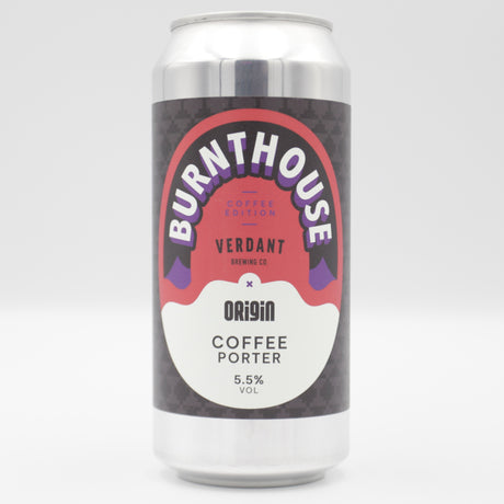 This is a can of Verdant - Coffee Burnthouse - 5.5% (440ml). It is a Stout / Porter craft beer available to buy from Ghost Whale, voted London's best craft beer shop.