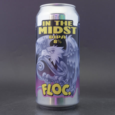 This is a can of Floc - In The Midst - 8% (440ml). It is a Double IPA craft beer available to buy from Ghost Whale, voted London's best craft beer shop.