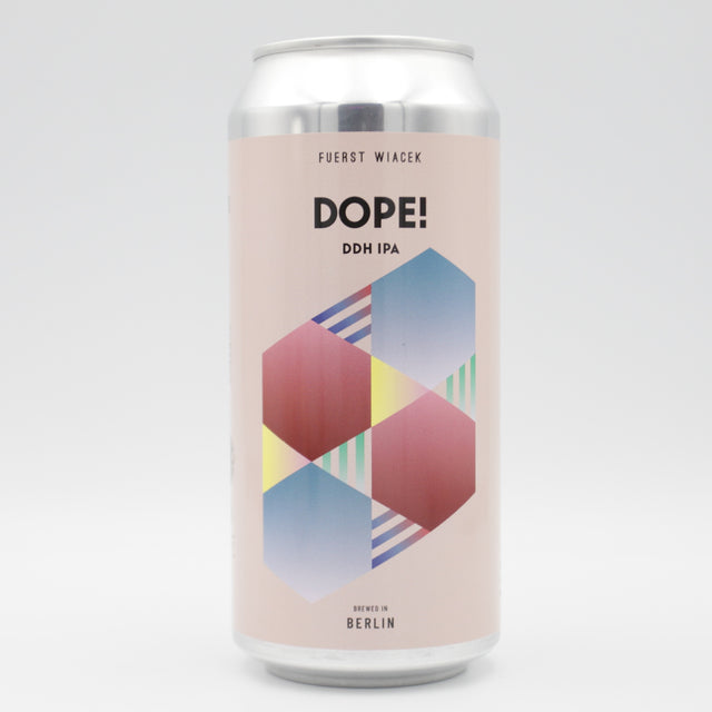 This is a can of Fuerst Wiacek / Finback - Dope! - 6.8% (440ml). It is a IPA craft beer available to buy from Ghost Whale, voted London's best craft beer shop.