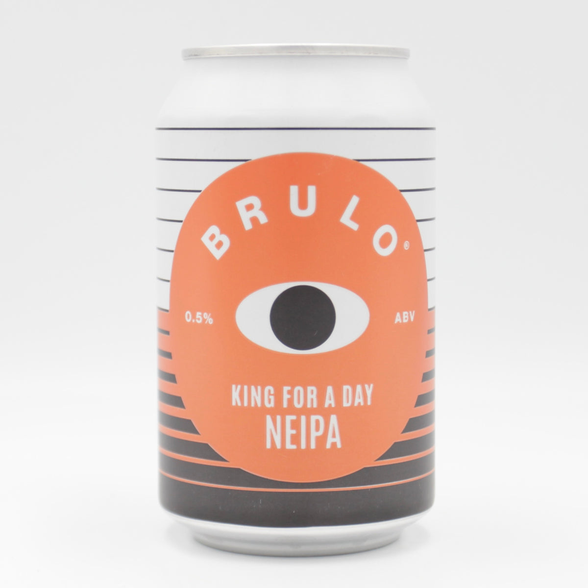 This is a can of Brulo - King For A Day - 0.5% (330ml). It is a IPA craft beer available to buy from Ghost Whale, voted London's best craft beer shop.