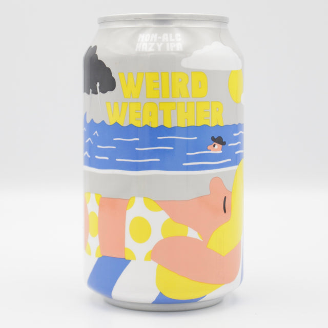 This is a can of Mikkeller - Weird Weather - 0.5% (330ml). It is a IPA craft beer available to buy from Ghost Whale, voted London's best craft beer shop.