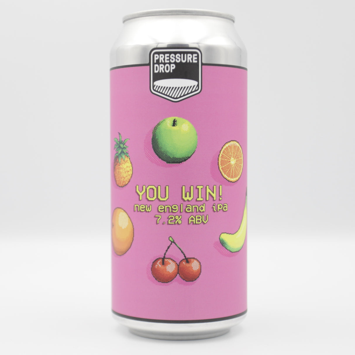 This is a can of Pressure Drop - You Win! - 7.2% (440ml). It is a IPA craft beer available to buy from Ghost Whale, voted London's best craft beer shop.