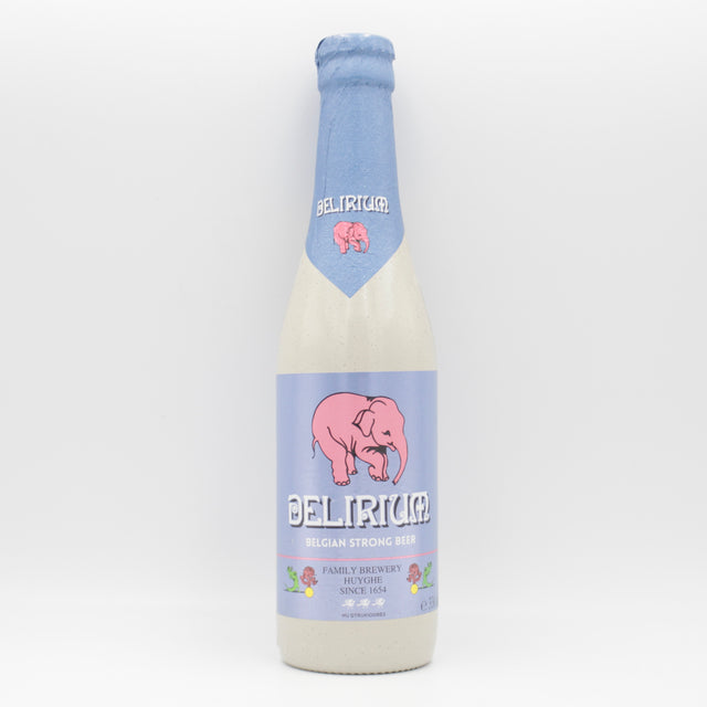 This is a bottle of Huyghe - Delirium Tremens - 8.5% (330ml). It is a Belgian Style craft beer available to buy from Ghost Whale, voted London's best craft beer shop.