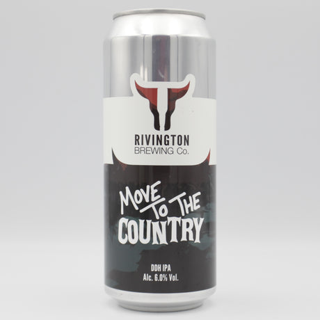 This is a can of Rivington - Move To The Country - 6% (500ml). It is a IPA craft beer available to buy from Ghost Whale, voted London's best craft beer shop.