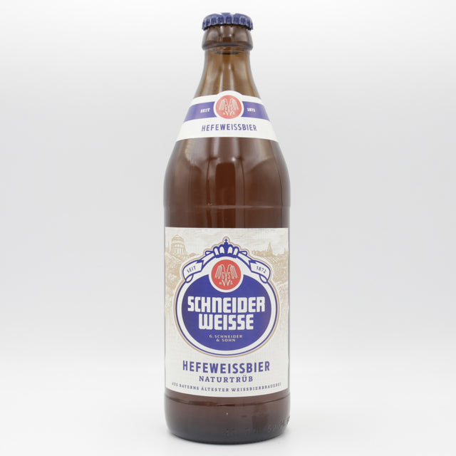 This is a bottle of Schneider's - Heffeweissbier - 4.9% (500ml). It is a Wit / Wheat craft beer available to buy from Ghost Whale, voted London's best craft beer shop.