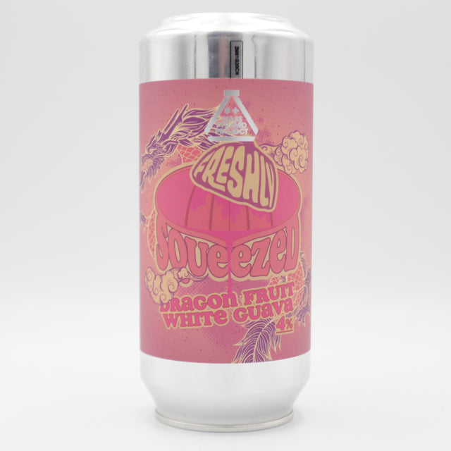 This is a can of Glass Pyramid Project - Freshly Squeezed: Dragonfruit & White Guava - 4% (440ml). It is a Sour craft beer available to buy from Ghost Whale, voted London's best craft beer shop.