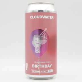This is a can of Cloudwater - 11th Birthday Imperial Stout - 11% (440ml). It is a Imperial Stout / Porter craft beer available to buy from Ghost Whale, voted London's best craft beer shop.