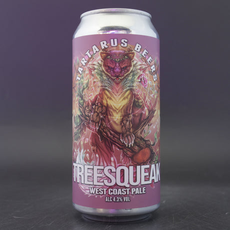 This is a can of Tartarus - Treesqueek - 4.3% (440ml). It is a Pale Ale craft beer available to buy from Ghost Whale, voted London's best craft beer shop.