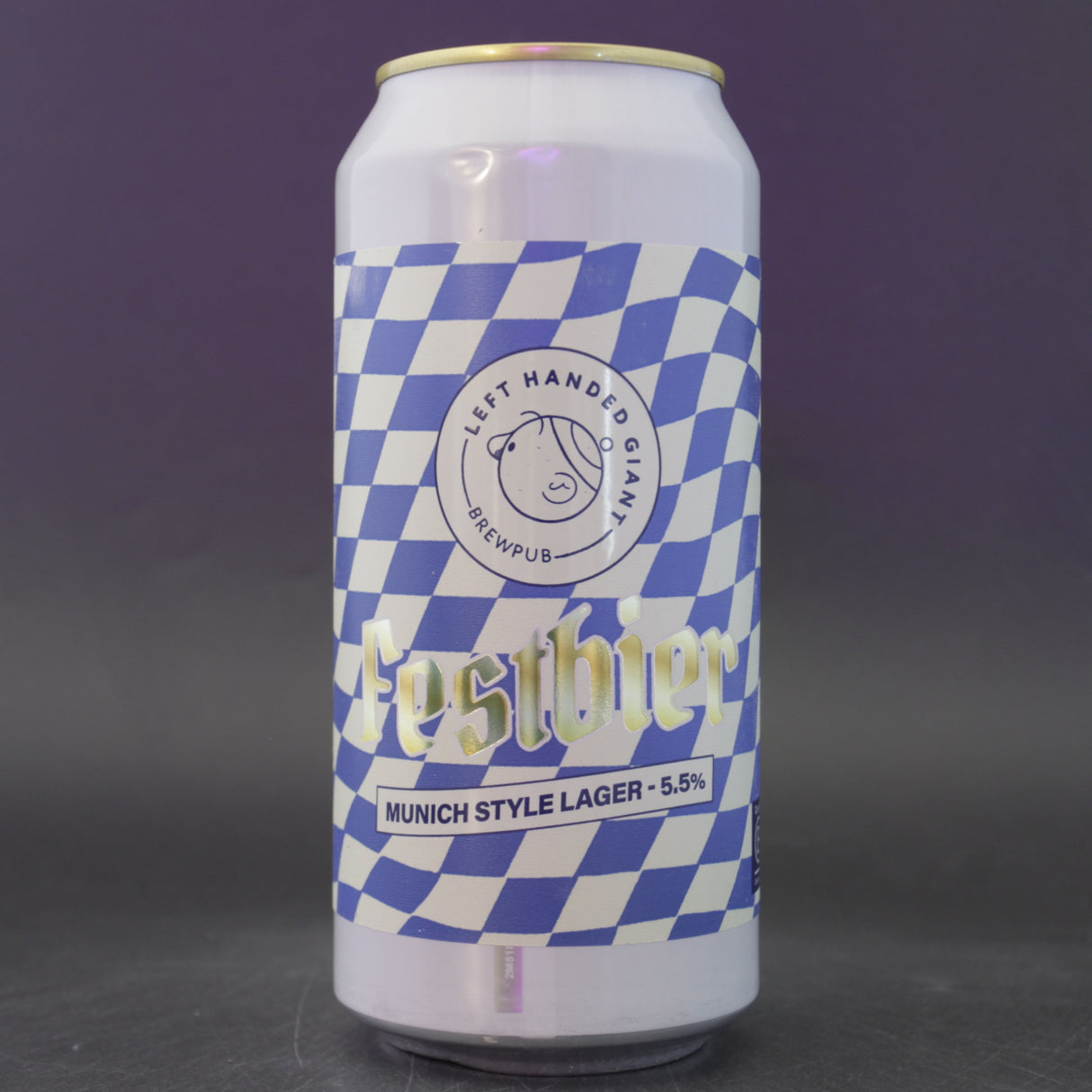 This is a can of Left Handed Giant - Festbier - 5.5% (440ml). It is a Lager / Pilsner / Kölsch craft beer available to buy from Ghost Whale, voted London's best craft beer shop.