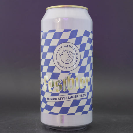 This is a can of Left Handed Giant - Festbier - 5.5% (440ml). It is a Lager / Pilsner / Kölsch craft beer available to buy from Ghost Whale, voted London's best craft beer shop.