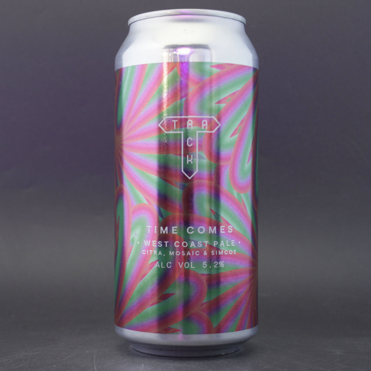 This is a can of Track - Time Comes - 5.2% (440ml). It is a Pale Ale craft beer available to buy from Ghost Whale, voted London's best craft beer shop.
